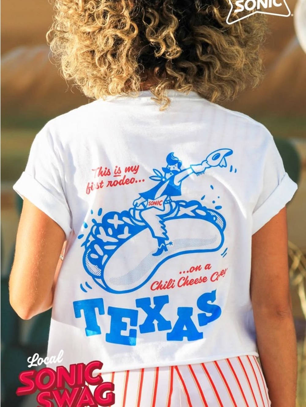 Sonic Texas Chili Cheese Coney Graphic Tee - White